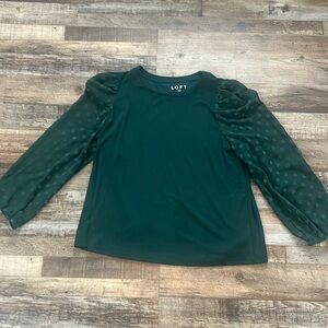 Loft Long Detailed Sleeve T Shirt. Size Medium Petite.